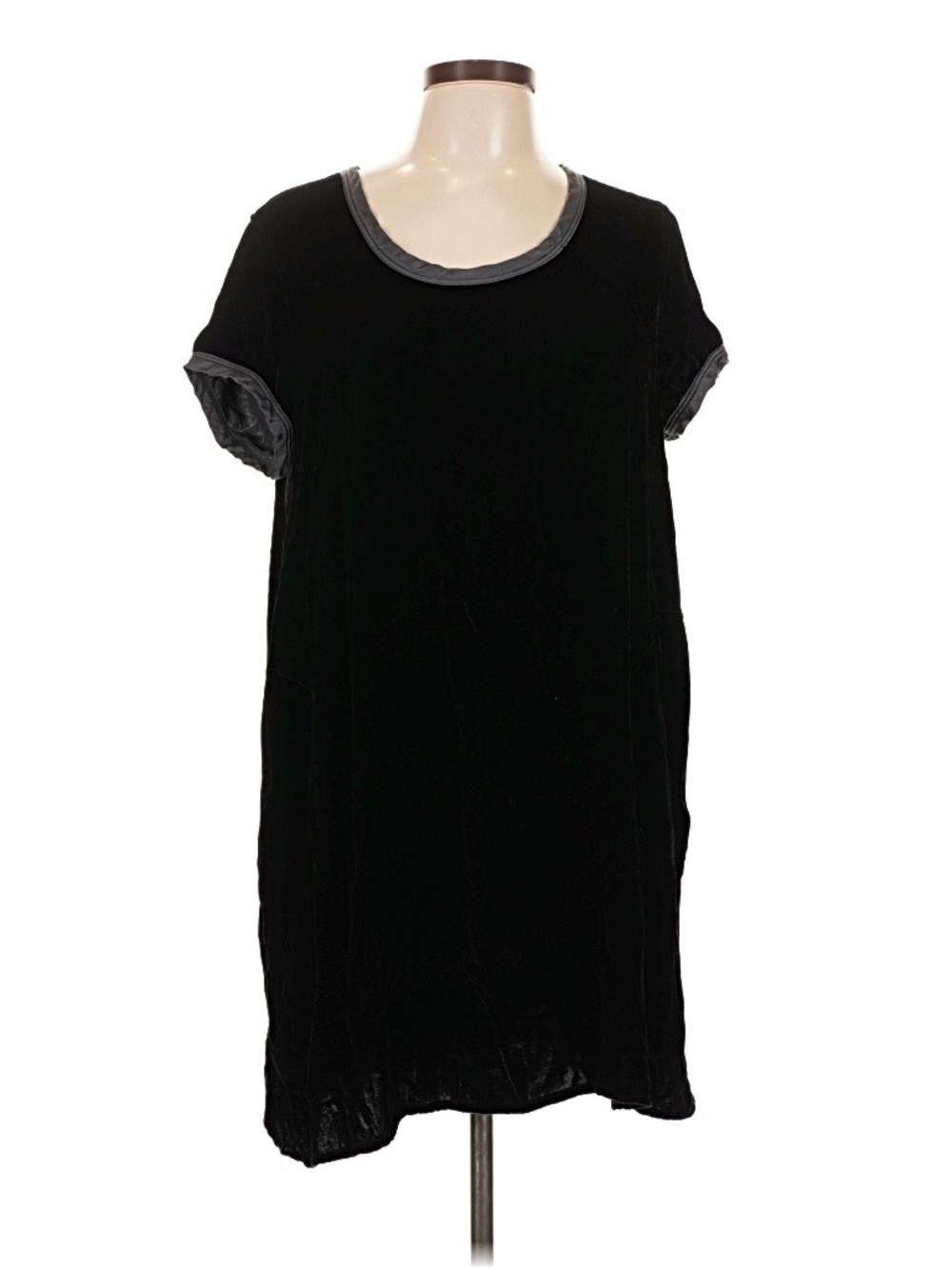 CP Shades Elodie Velvet Dress Black Rayon Silk Blend Tunic Size L